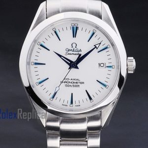 Alternative view of Omega replica seamaster co-axial acciaio white dial imitazione copia