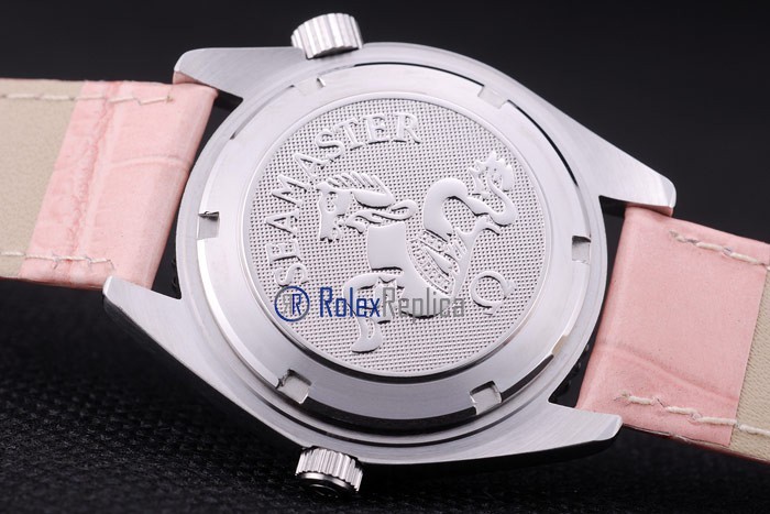 Omega replica seamaster co-axial lady strip leather imitazione copia - immagine 9