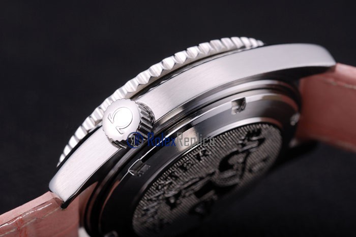 Omega replica seamaster co-axial lady strip leather imitazione copia - immagine 10