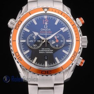 Alternative view of Omega replica seamaster co-axial chrono acciaio orange bezel imitazione copia