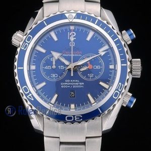 Omega replica seamaster co-axial chrono acciaio blue bezel imitazione copia