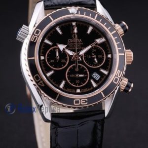 Omega replica seamaster co-axial chrono strip leather black dial imitazione copia