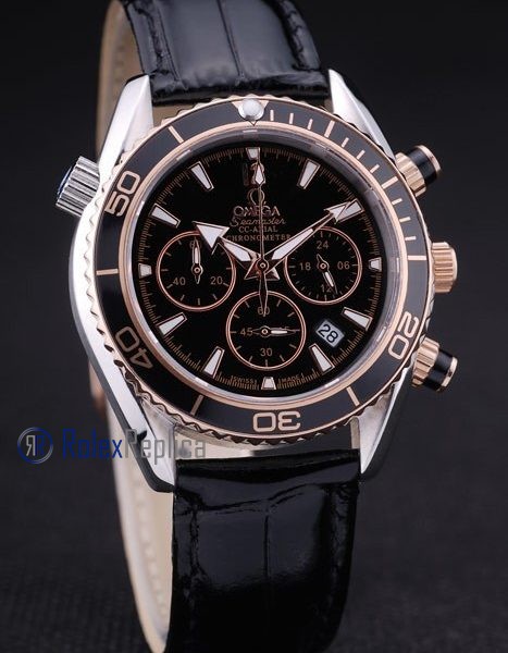 Omega replica seamaster co-axial chrono strip leather black dial imitazione copia