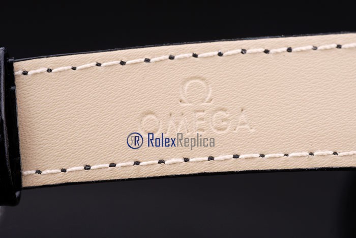 Omega replica seamaster co-axial chrono strip leather black dial imitazione copia - immagine 7