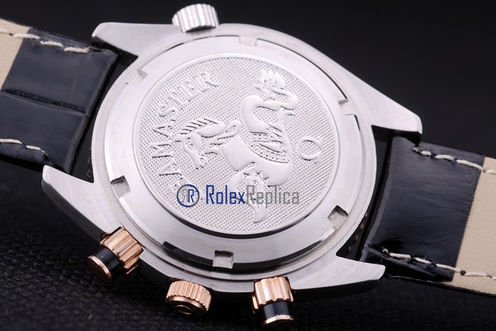 Omega replica seamaster co-axial chrono strip leather black dial imitazione copia - immagine 9