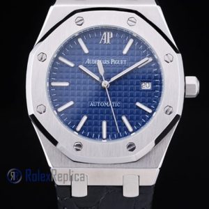 Alternative view of audemars piguet replica royal oak jumbo blu dial strip leather imitazione copia
