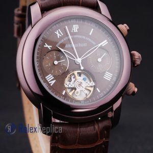 audemars piguet replica chrono ceramichon strip leather brown imitazione copia