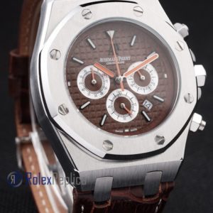 Alternative view of audemars piguet replica chrono offshore city of sails brown dial strip leather imitazione copia