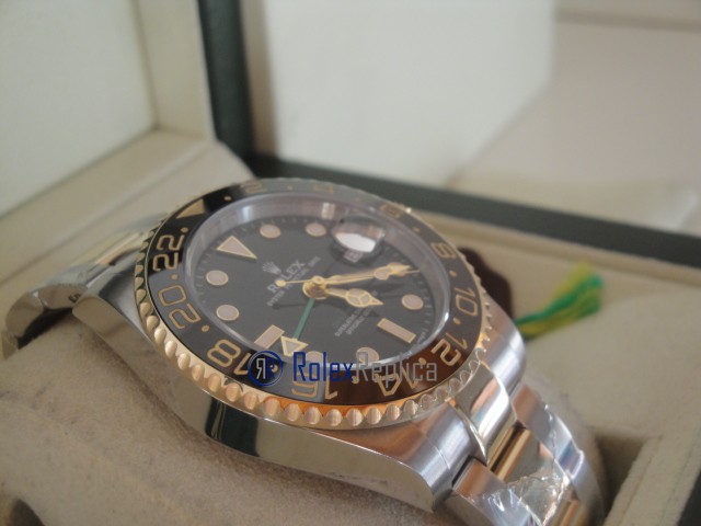 rolex replica GMT master II acciaio oro ceramica black dial orologio replica - immagine 7