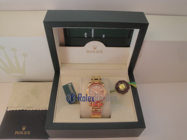 rolex replica pearlmaster oro giallo red yellow orologio imitazione - immagine 2