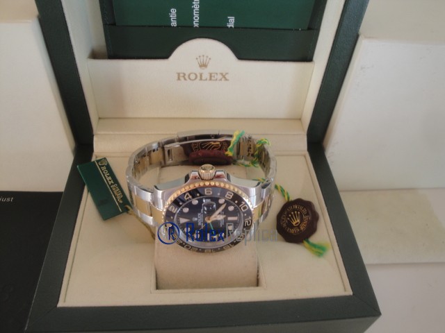 rolex replica GMT master II acciaio oro ceramica black dial orologio replica - immagine 10
