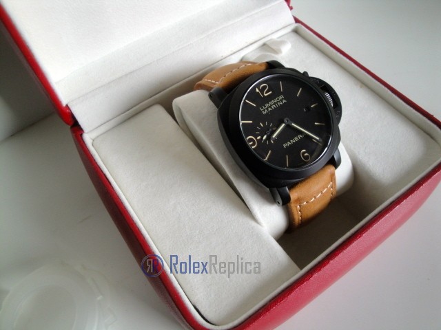 Panerai replica luminor marina pro-hunter strip leather imitazione copia - immagine 3