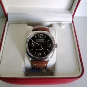 Panerai replica radiomir black seal skeletron strip leather imitazione copia