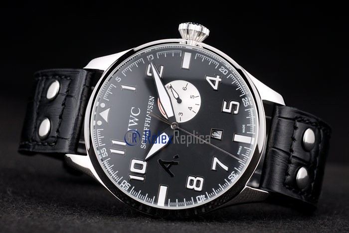 iwc replica 8 days power reserve strip leather orologio imitazione - immagine 6