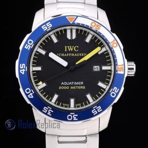 iwc replica acciaio aquatimer blu bezel orologio imitazione