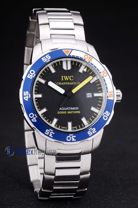 iwc replica acciaio aquatimer blu bezel orologio imitazione - immagine 4