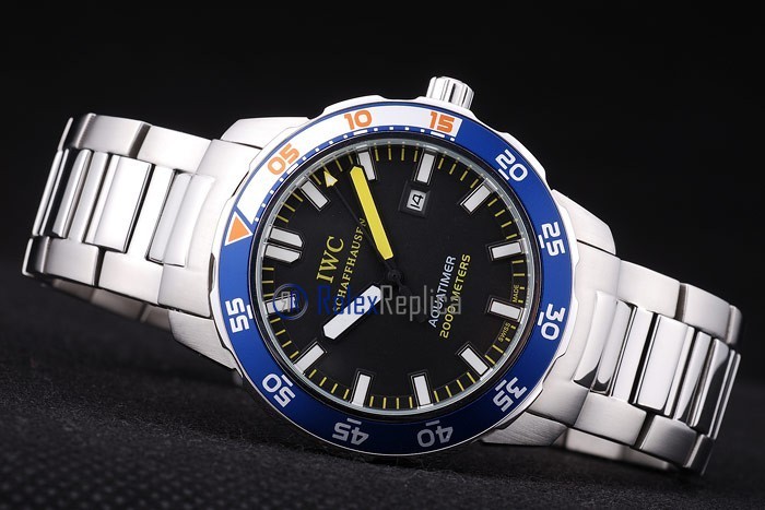 iwc replica acciaio aquatimer blu bezel orologio imitazione - immagine 6
