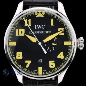 Alternative view of iwc replica 8 days power reserve yellow  strip leather orologio imitazione