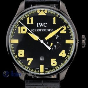 Alternative view of iwc replica 8 days power reserve yellow pro-hunter strip leather orologio imitazione