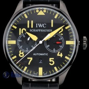 Alternative view of iwc replica 8 days power reserve yellow ll pro-hunter strip leather orologio imitazione