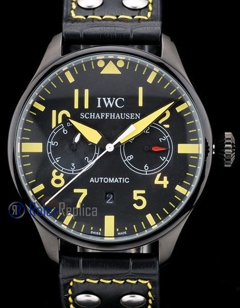 iwc replica 8 days power reserve yellow ll pro-hunter strip leather orologio imitazione