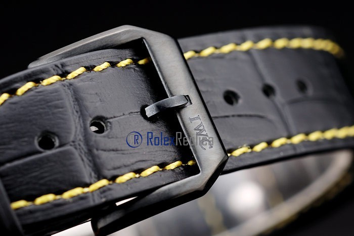 iwc replica 8 days power reserve yellow ll pro-hunter strip leather orologio imitazione - immagine 7