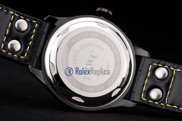 iwc replica 8 days power reserve yellow ll pro-hunter strip leather orologio imitazione - immagine 8