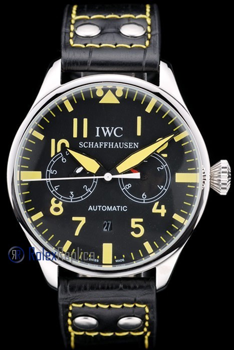 iwc replica 8 days power reserve yellow ll strip leather orologio imitazione - immagine 2