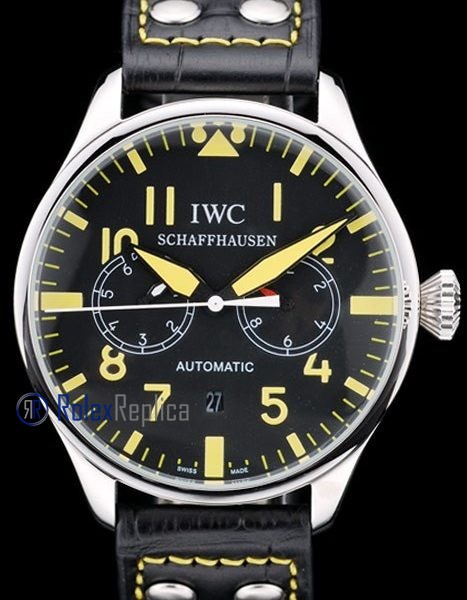iwc replica 8 days power reserve yellow ll strip leather orologio imitazione - immagine 3