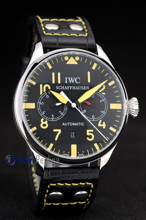 iwc replica 8 days power reserve yellow ll strip leather orologio imitazione - immagine 4