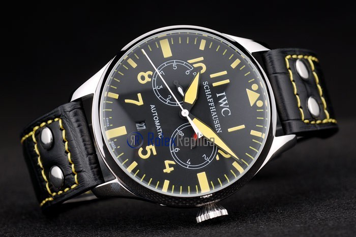 iwc replica 8 days power reserve yellow ll strip leather orologio imitazione - immagine 5