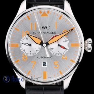 Alternative view of iwc replica 8 days power reserve argentèè strip leather orologio imitazione