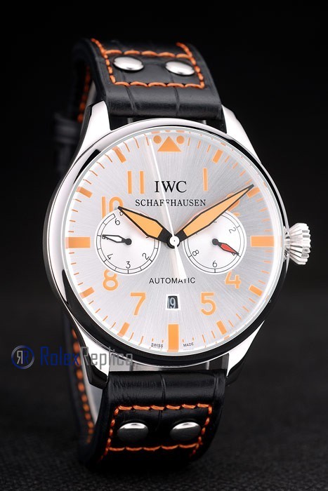 iwc replica 8 days power reserve argentèè strip leather orologio imitazione - immagine 4