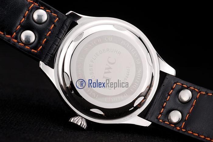 iwc replica 8 days power reserve argentèè strip leather orologio imitazione - immagine 9