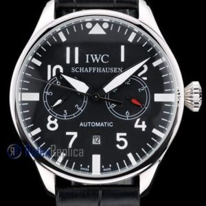 iwc replica 8 days power reserve black strip leather orologio imitazione