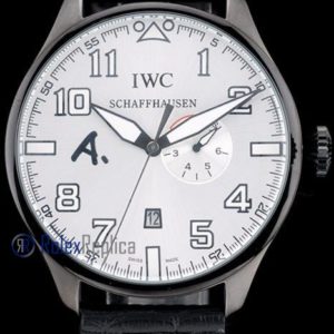 iwc replica 8 days power reserve white dial strip leather orologio imitazione