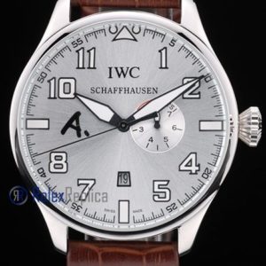 iwc replica 8 days power reserve acciaio argentèè dial strip leather orologio imitazione