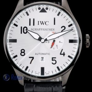 Alternative view of iwc replica 8 days power reserve acciaio white dial strip leather orologio imitazione