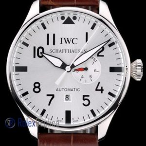 Alternative view of iwc replica 8 days power reserve acciaio white dial strip leather orologio imitazione