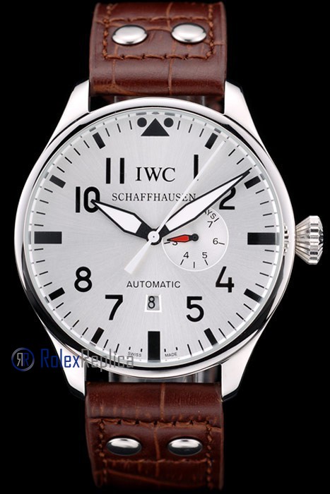 iwc replica 8 days power reserve acciaio white dial strip leather orologio imitazione - immagine 2