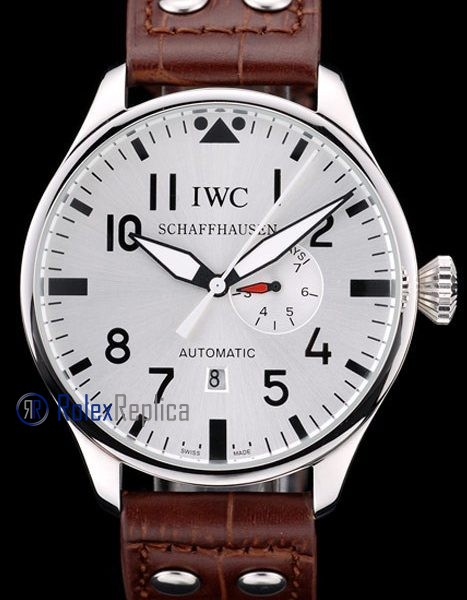 iwc replica 8 days power reserve acciaio white dial strip leather orologio imitazione - immagine 3