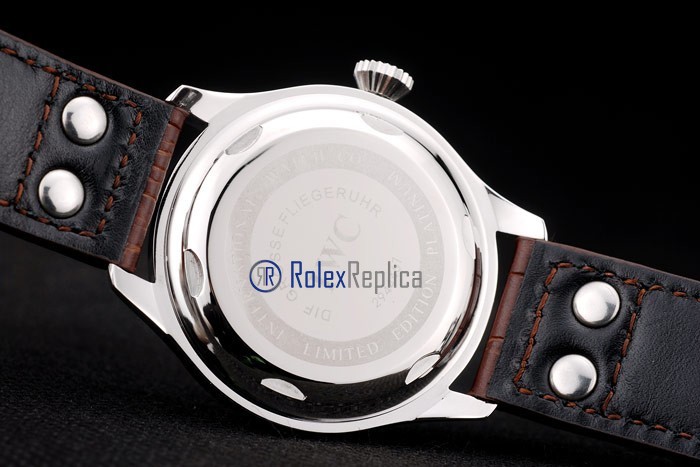 iwc replica 8 days power reserve acciaio white dial strip leather orologio imitazione - immagine 8