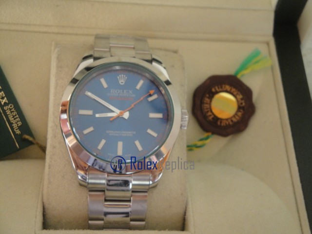 rolex replica milgauss blu orologio replica copia lusso imitazione - immagine 9