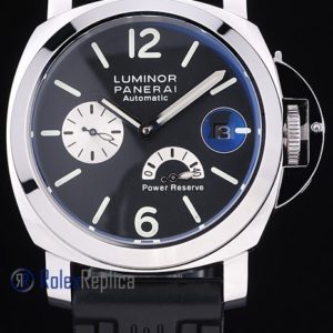 Alternative view of Panerai replica luminor marina power reserve acciaio black dial imitazione copia