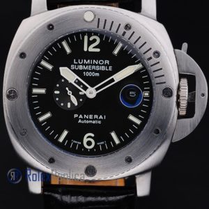 Alternative view of Panerai replica luminor marina submersible acciaio black dial imitazione copia