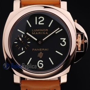 Panerai replica luminor marina rose gold cuoio black dial imitazione copia