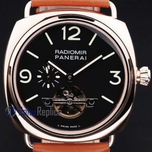 Panerai replica radiomir tourbillon acciaio cuoio black dial imitazione copia