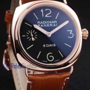 Panerai replica radiomir 8 days oro strip leather imitazione copia