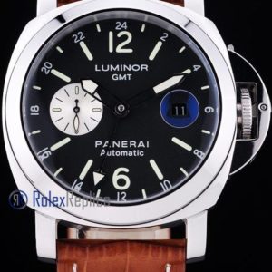 Panerai replica luminor GMT acciaio strip leather imitazione copia