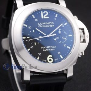 Panerai replica luminor chronograph acciaio strip rubber imitazione copia